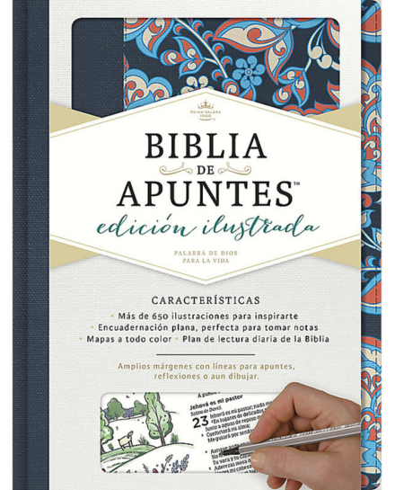 RVR 1960 apuntes,edicion ilustrad, tela en rosado y azul p.