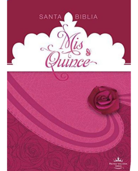 RVR 1960 Biblia Quince, coctel de frambuesa con aplique simil pie