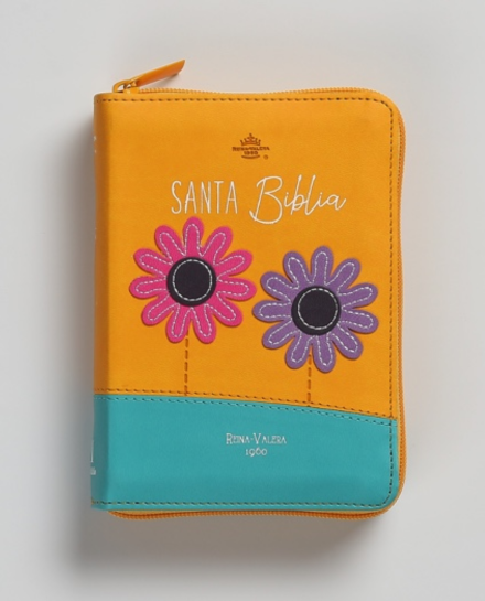 Biblia RVR60 025 cz PJR Primor Amarillo/turquesa dos flores