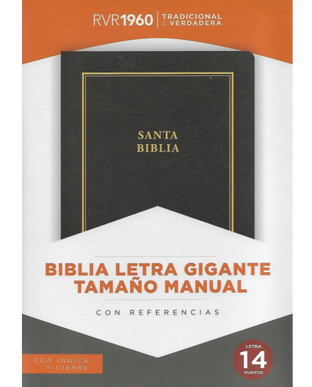 RVR 1960 Biblia letra Gigante tamano manual edicion limitada 2022, negro simil piel concierre e índice