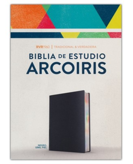 RVR 1960Biblia de Estudio Arcoiris, negro similpie