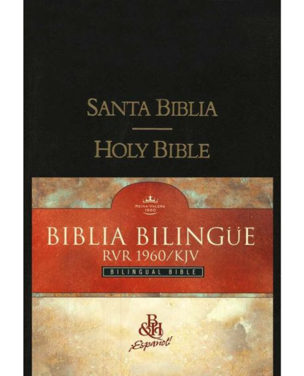 RVR 1960/KJV Biblia bilingue, negro imitacion piel con índice